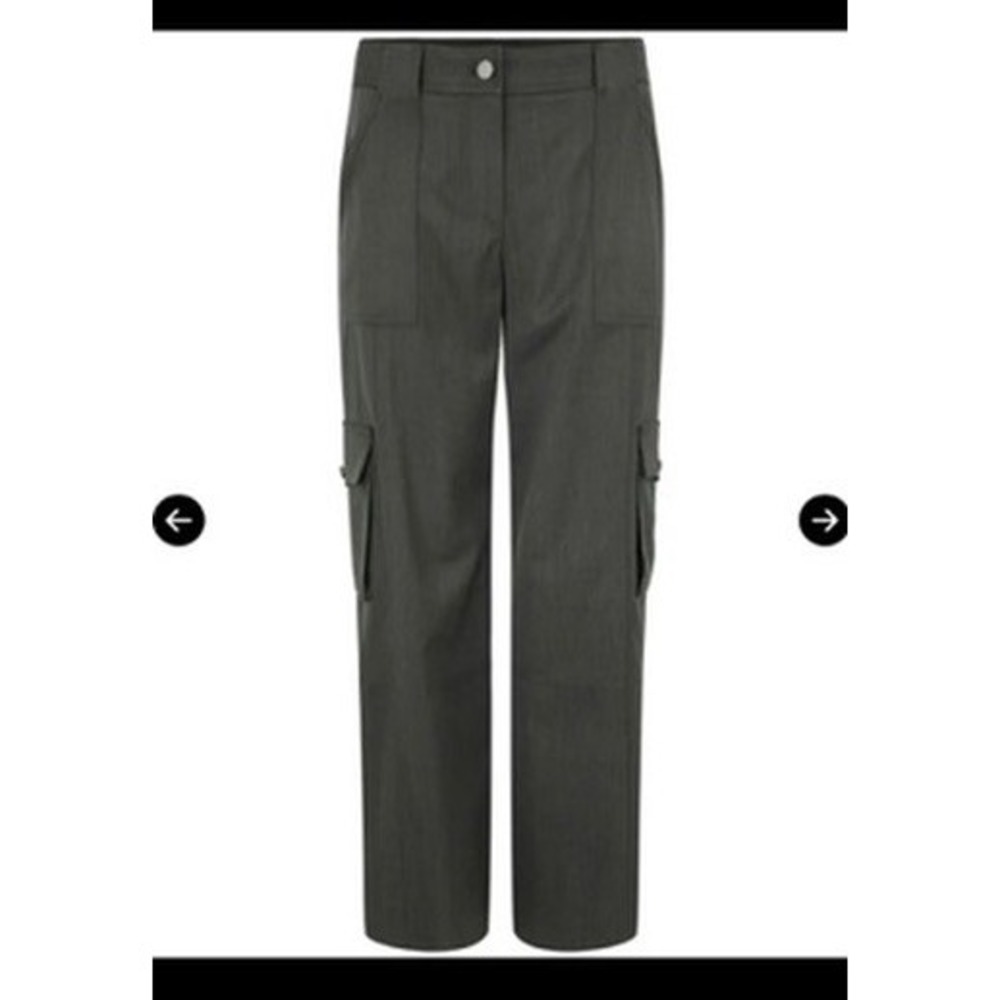 TWP Charcoal Grey Wide Leg Cargo Pants High Waisted Utility Trousers Size 10